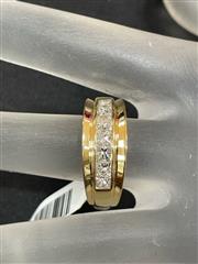 Gent's Diamond Cluster Ring 7 Diamonds .60 Carat T.W. 14K Yellow Gold 6g
